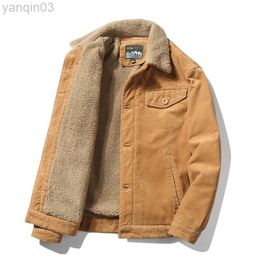 Men's Jackets Men's Jacket Men Warm Corduroy Jackets Fur Collar Winter Casual Jacket Outfit Male Thermal Jean Jacket Men Streetwear L220902