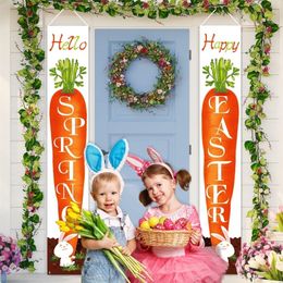 Other Event Party Supplies Easter Yard Signs Hanging Bunny Carrot Egg Spring Door Banner for Home Garden Indoor Outdoor Porch Wall Easter Decoration 220901