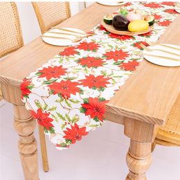 Other Event Party Supplies Year Christmas Table Runner Mat Christmas Santa Claus Bells Tapestry Red Christmas Table Flag For Dinner Party 220901