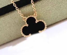 Luxury quality S925 Silver Charm pendant necklace with Black agate in 18k rose gold plated have box stamp PS7068A