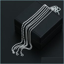 Chains 10Pcs/Lot 925 Sterling Sier Ball Bead Chains Necklace Jewelry 16-30"5 42 Q2 Drop Delivery 2021 Necklaces Pendants Yydhhome Dhzmb