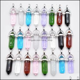 Charms Fashion Transparent Glass Hexagon Pillar Point Charm Handmade Pendant For Jewelry Pendants Necklace Making Wholes Dhseller2010 Dh1Zs