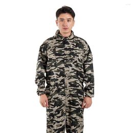 Men's Tracksuits Work Jumpsuit Waterproof Breathable Sweat-absorbing Elastic Cuff Multiple-Pockets Solid Men Coveralls Uniform For Male