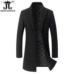 Men's Suits Blazers 2022 New Autumn And Winter High-End Brand Fashion Boutique Warm Men Pure Color Casual Business Wool Jacket Windbreaker L220902