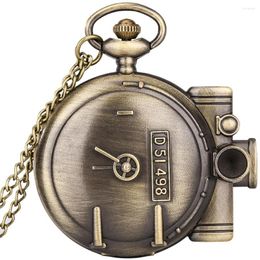 Pocket Watches Steampunk Retro Locomotive Roman Numerals Display Dial Quartz For Men Women Vintage Fob Chain Pendant Timepiece