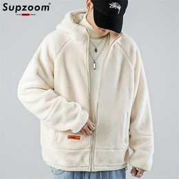 Mens Jackets Supzoom Arrival Imitation Rabbit Hair Zipper Hood Mens And Womens Top Fashion Loose Hip Hop Casual Winter Jackets Coats 220902