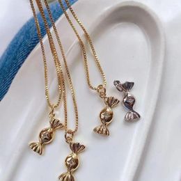 Pendant Necklaces 10Pcs Gold Silver Color Sweet Candy /d Necklace For Women Copper Chain Lovely