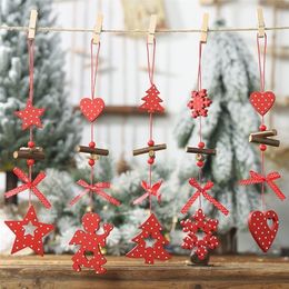 Christmas Decorations Year Christmas Decoration Wooden Hanging Pendants Xmas Tree Angel Snowflake Christmas Ornament For Home Year Party Decor 220901