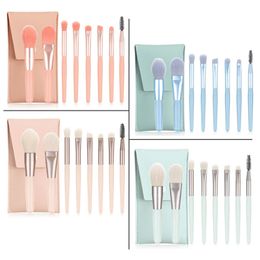 Home Portable 8 Mini Makeup Brush Set Soft Hair Brush only for men and women Tool LK269