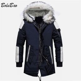 Mens Down Parkas BOLUBAO Mens Parka Winter Warm Fleece Thickened Male Coat High Quality Design Hooded Detachable Jacket for Men 220902