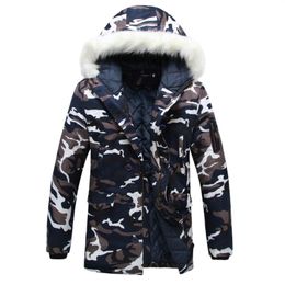 Camouflage Down Parkas Jackets 2019 Men's Parka Hooded Malle Male Fur Collar Parkas Veste d'hiver Mens Military Down Overcoat239b