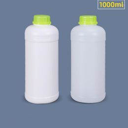 Storage Bottles 1Pcs 1000ML Empty Round Plastic Bottle With Lid Food Grade HDPE Material Container Liquid Refillable