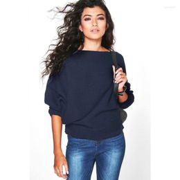 Women's Sweaters Women's Autumn Winter Warm Knitted Sweater Women Casual Long Batwing Sleeve Solid Pullovers Woman Female Thin Sweate