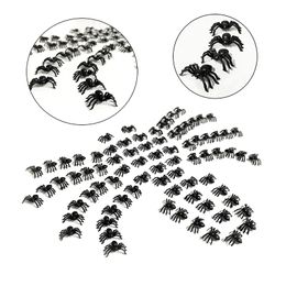 Other Event Party Supplies 2050100pcs Black Mini Spider Haunted House Spider Web Bar Party Decoration Supplies Simulation Tricky Toy Halloween Decor 220901