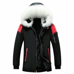 Mens Down Parkas NEEDLESNOAH Fur Collar Hooded Parkas Men Winter Thick Mens Jacket Outwear Fashion Warm Coat Man Wool Liner Windproof Male 220902