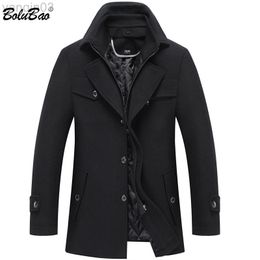 Men's Suits Blazers Bolubao Winter Brand Solid Wool Blend Jacket Fashion Casual Doublar Overcoat Thick Warm Wild Jackets male L220902