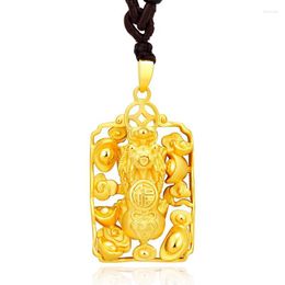 Pendant Necklaces 2022 Fashion Accessories Sand Gold Men Women Money Ingot Pendants Copper Gilded Jewellery Wedding Anniversary Gift