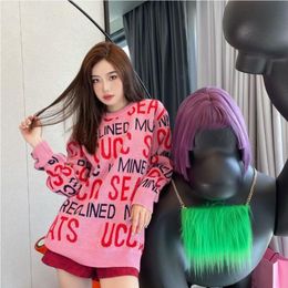 Sweaters european and American fashion designer spring autumn women warm sweater soft comfortable letter printing top design high-end fashion