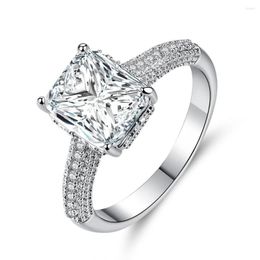 Wedding Rings Square Shape Cubic Zirconia Ring Female White CZ Statement Big For Girlfriend Engagement Jewelry Holiday Gift