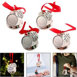 Christmas Tree Pendant Sublimation Love Bell Pendants Decor Car Figurines Miniatures Wind Chimes Pendant B0901