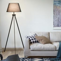 Floor Lamps Fabric Shade Lamp Metal Big Nordic E27 Lampholder White Or Black Stand House Lighting