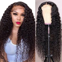 Deep Wave Lace Front Wigs Human Hair 13x4 Brazilian Wig 180%Curly For Black Women