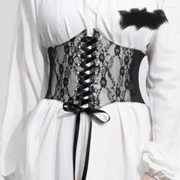 Belts Elegant Lace Belt For Woman Versatile Dress Tunic Top Luxury Design Fashion Elastic Corset High Quality Brand Gothic Korean