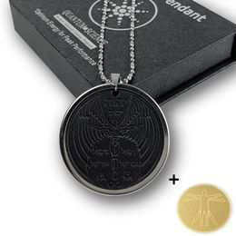 Pendant Necklaces Lava Quantum Energy Necklace Women Men Chain Jewellery With 6 Pieces EMF Protection Stickers