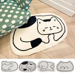 Carpets Cute Pet INS Absorbent Bathroom Carpet Non-slip Area Rugs Floor Mat Soft Plush Doormat For Bedroom Entrance Foot Pad Tapis