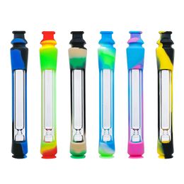 Glass Tobacco Pipes Cigarette Holder Tube Portable Smoke Filter Pipes Cigarettes Rods Smoking Accessory