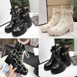 Nuovo designer moda donna stivaletti con suola spessa Desert Martin Boot ricamo diamanti stivali di lusso decorativi con scatola taglia 35-41