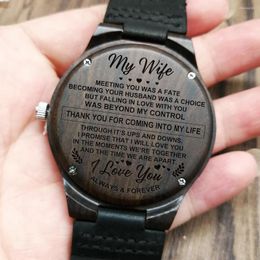 Wristwatches I HAD FOUND MY MATE - FOR BOYFRIEND ENGRAVED WOODEN WATCH