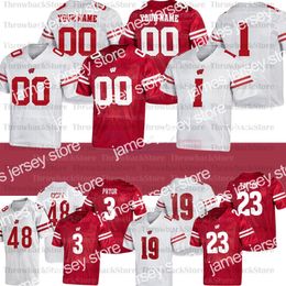 American College Football Wear Custom Wisconsin College Football Jerseys 4 AJ Taylor #17 Jack Coan #45 Alec Ingold #23 Jonathan 72 Joe Thomas #81 Troy Fumagalli