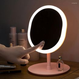 Compact Mirrors Touch Dimmer With Light Makeup Dressing Table Mirror Cosmetic USB Chargeable Adjustable Angle Tool Accessori