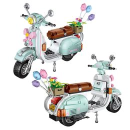 Blocks Mini Motorcycle Model Building Diy Creative City Assembly Speed Off road Vehicle Set Ornaments Boy Gift Children s Toys 220902