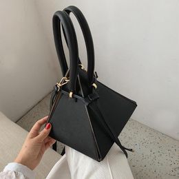 Evening Bags Trendy Fashion PU Leather Triangle Zongzi Mini Clutches Tote Personality Shoulder & Crossbody Women Purse