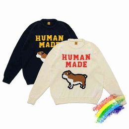 Men's Hoodies Sweatshirts Human Made Sweater Men Women Best Quality Jacquard Sweatshirts Puppy Japanese Knitted Crewneck T220901