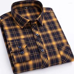 Men's Casual Shirts Men's Long Sleeve Plaid Non-iron Coat Anti-wrinkle Clothes Spring And Autumn Cotton Clothing