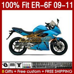 OEM Fairings Kit For KAWASAKI NINJA 650R ER 6 F 650 R ER6F 09 10 11 Body 149No.33 ER-6 F ER 6F ER-6F Bodywork ER6 F 2009 2010 2011 650-R 09-11 Injection Mould Fairing blue stock blk