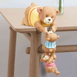 Decorative Figurines Creative Resin Mother and Child Bear Sculpture Ornaments Living Room Desktop Statues Crafts Gifts Home Decoration Accessories