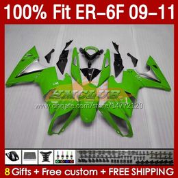 OEM Fairings For KAWASAKI NINJA 650R ER 6 F 650 R 2009-2011 Bodywork 149No.58 650-R ER-6 F ER 6F ER-6F 2009 2010 2011 ER6 F ER6F 09 10 11 Injection Mold Fairing Kit glossy green