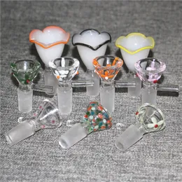 Hookahs Dry Herb slide glass bowls 14mm with flower snowflake Philtre bowl for Bongs Ash Catcher smoking Bowls