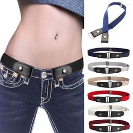 Belts Casual Women Men Adjustable Buckle Free Belt Elastic PU Leather Waist Jeans Pants Chain Fashion Accessories