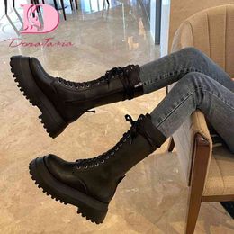 Boots Brand Design Ladies Chunky High Heels Motorcycle Boots Fashion Platform Zip Boots Women 2020 Trendy Street Party OL Shoes Woman 220903