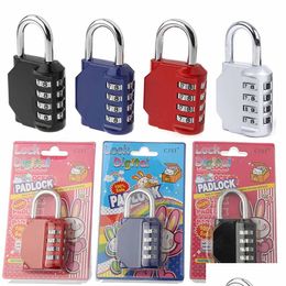 Door Locks Combination Lock 4 Digit Long Padlocks Resettable Combo Locks Waterproof Gate Lockstitch For Locker Key Gym C Homeindustry Dhg1F