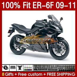 OEM Fairings Kit For KAWASAKI NINJA 650R ER 6 F 650 R ER6F 09 10 11 Body 149No.30 ER-6 F ER 6F ER-6F Bodywork ER6 F 2009 2010 2011 650-R 09-11 Injection Mold Fairing factory black