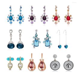 Dangle Earrings Viennois Wedding Crystal For Women Brides Geometric Colorful Zircon Rhinestone Drop Statement Jewelry