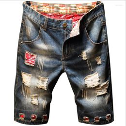 Men's Shorts 2022 Summer Men's Ripped Casual Denim Short Jeans Streetwear Straight Men Cotton Plus Size 40 Bermudas Hombre