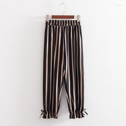 Women's Pants Women's & Capris 2022 Plus Size Women Harem Summer Clothing Fashion Casual Loose Chiffon Stripe Trousers T55-7080