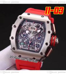 2022 11-03 A21J Automatic Mens Watch Steel Case Black Skeleton Dial Big Date Red Rubber Strap 5 Styles Watches Puretime A1